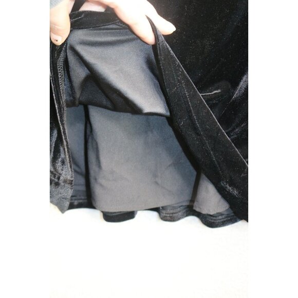 Forever 21 Velvet Burnout Black Dress-Size Small-Back Zip-Whimsigoth-Witchy - Picture 3 of 13